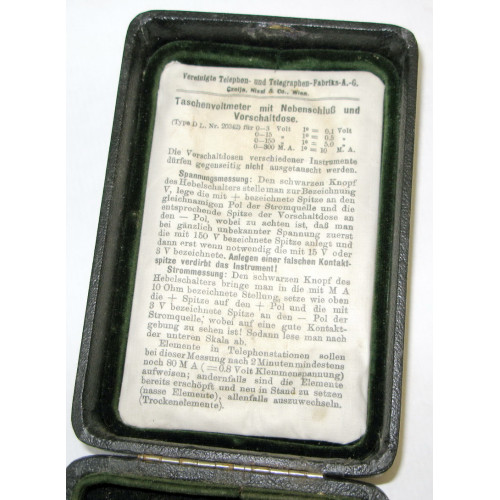 Taschenvoltmeter für Telegraphen-Truppe der k. u. k. Armee