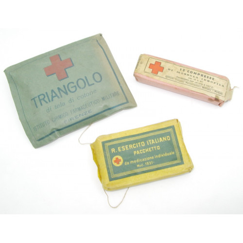WW2 Italien - Sanitätsmaterial, Verbandpäckchen 