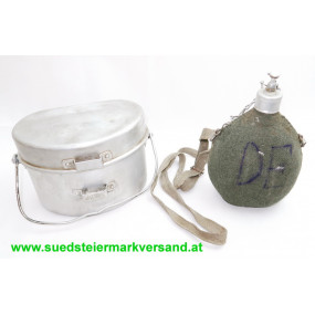 WWII italienische Feldflasche und Essgeschirr