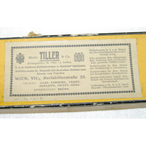 k. u. k. Säbelportepee für Beamte in Original Schachtel Fa. Moritz Tiller