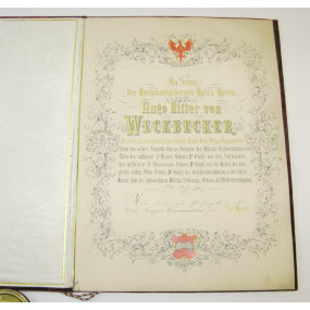 Urkunde EHRENBÜRGER INNSBRUCKS Hugo Ritter von Weckbecker 1860