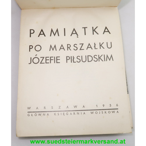 Pamiątka po marszałku Józefie Piłsudskim 1936 r.