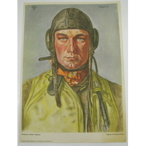Willrich farbiges Plakat, Erfolgreicher deutscher Jagdflieger ( B. Uellenbeck)