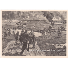 Heer-Propaganda-Postkarte, Georg Lebrecht "Eingekesselt"