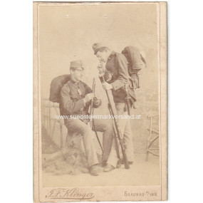 Österreich K. u. K. Armee 2 Infanteristen in Feldadjustierung um 1890