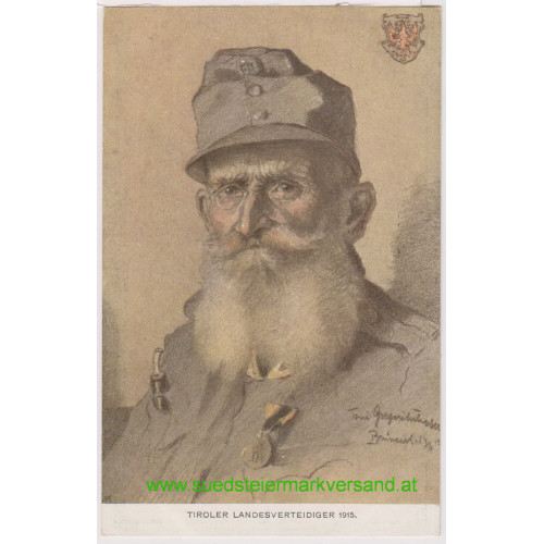 I. Weltkrieg Postkarte, TIROLER LANDESVERTEIDIGER 1915