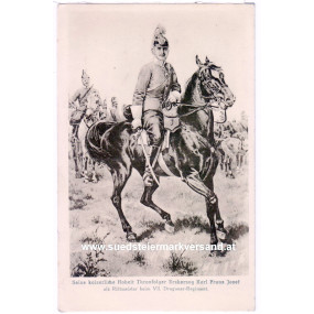 Ansichtskarte / Postkarte Thronfolger Erzherzog Karl Franz Josef als Rittmeister beim VII. Dragonerregiment
