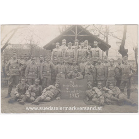 I. Weltkrieg Foto-Postkarte  mit Feldpoststempel K.u.k. Inf. Rgt. Frh. v. Hess