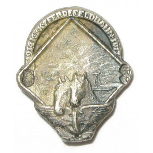 Echt Silbernes Kappenabzeichen, K.u.K. PFERDEFELDBAHN 1914-1917