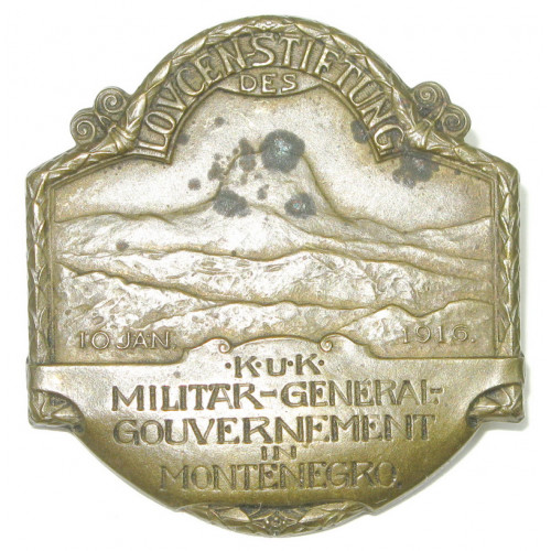 Kappenabzeichen, LOVCENSTIFTUNG des K.u.K. Militär- General-Gouvernement in Montenegro 10. JAN. 1916