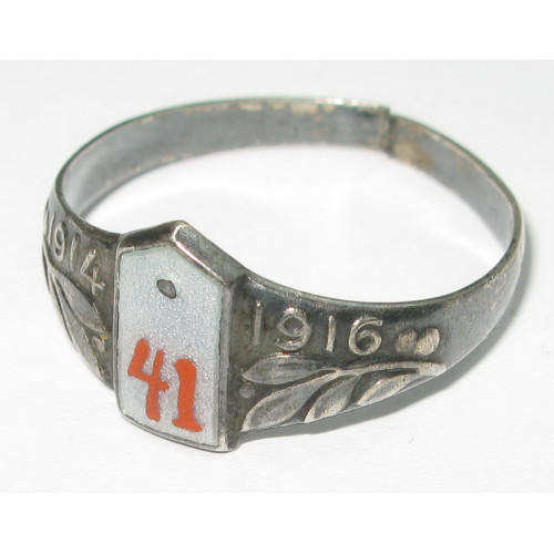 Patriotischer Ring 1914-1916 mit Regimentsnummer 41