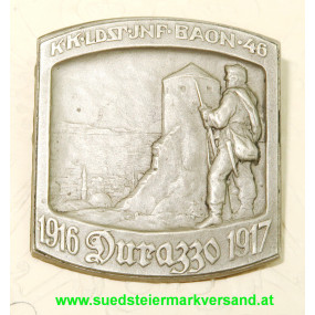 Kappenabzeichen k.k. Ldst. Inf. Baon 46 DURAZZO 1916-1917