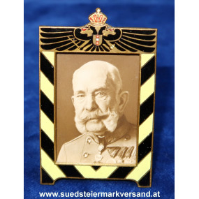 Kaiser Franz Joseph I. von Österreich - Porträt im Emailrahmen