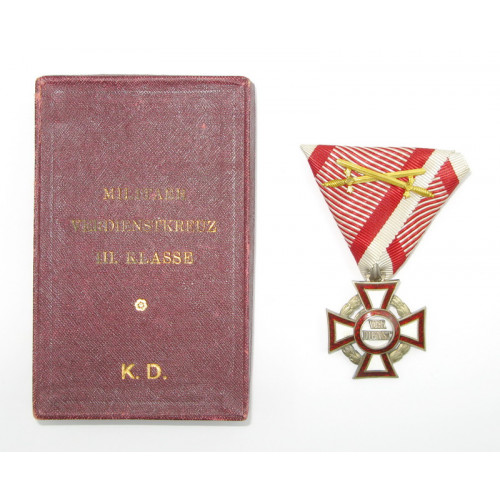Militärverdienstkreuz III. Klasse  mit KD im originalen Etui