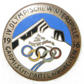 IV. Olympische Winterspiele 1936 Garmisch-Partenkirchen - Offizielles Besucherabzeichen