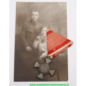 k.u.k. Fliegertruppe - Eisernes Verdienstkreuz mit Trägerfoto